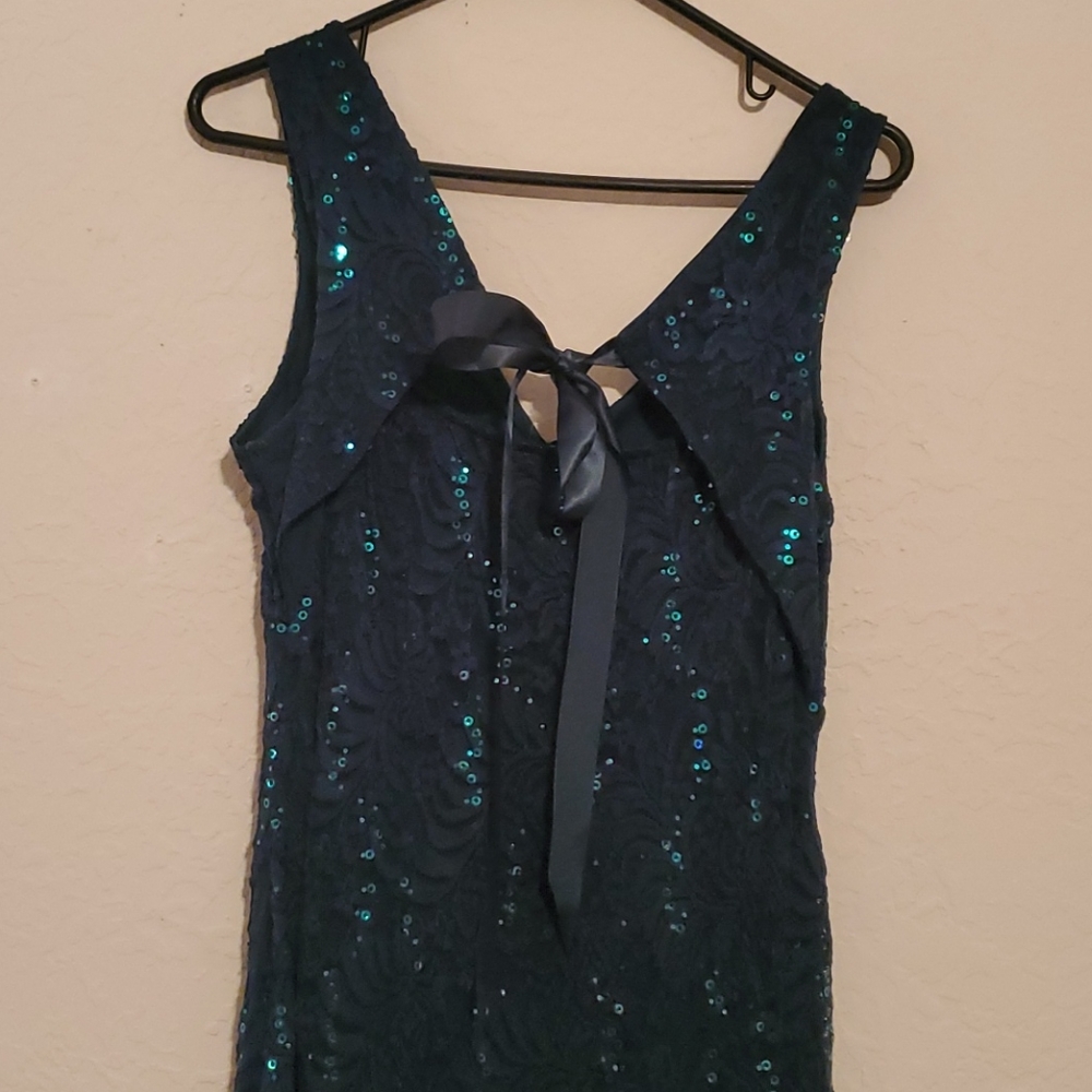 Dark green sequin dress